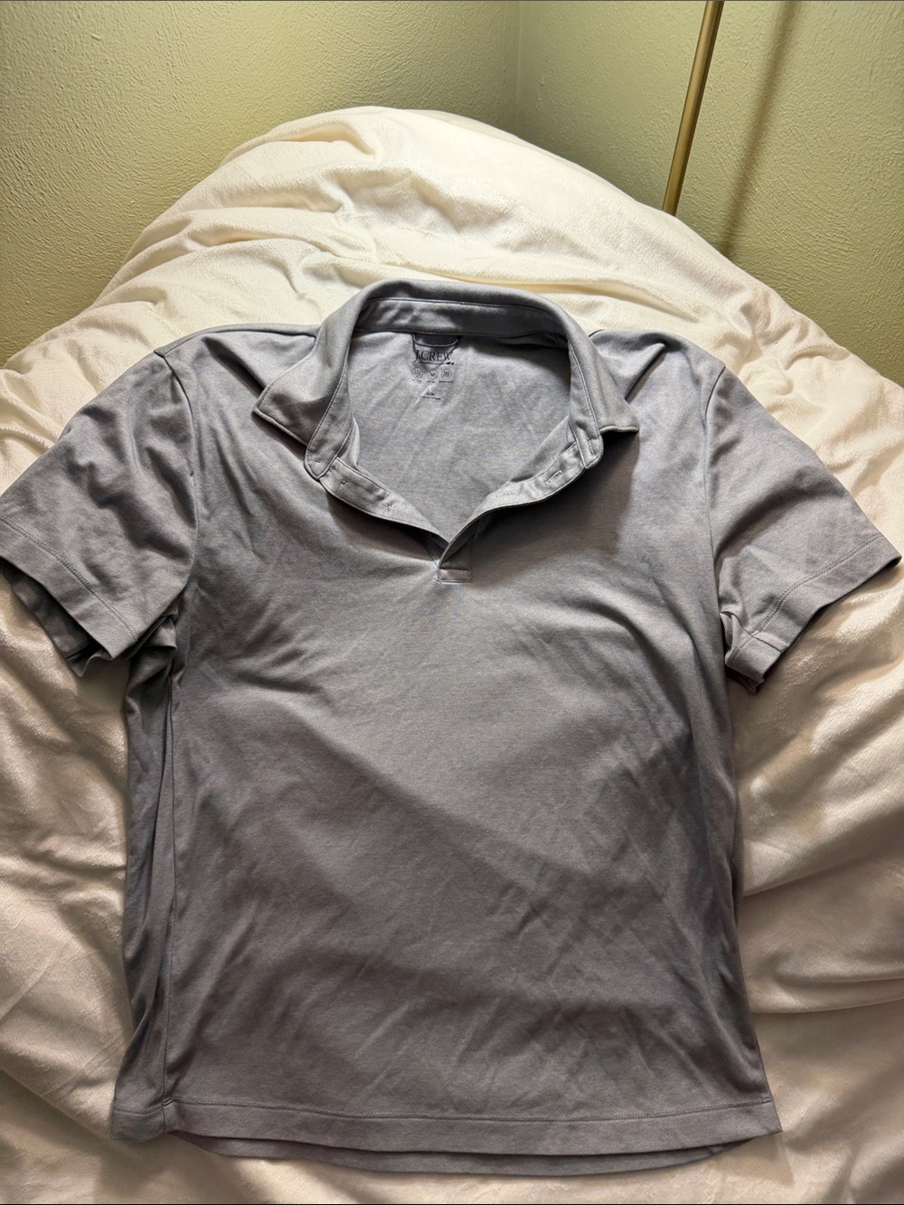 J. Crew Men's Gray Short-Sleeve Polo